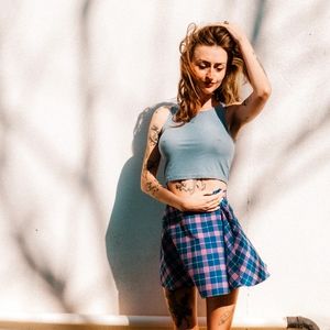 Plaid Urban outfitters circle skirt size small
